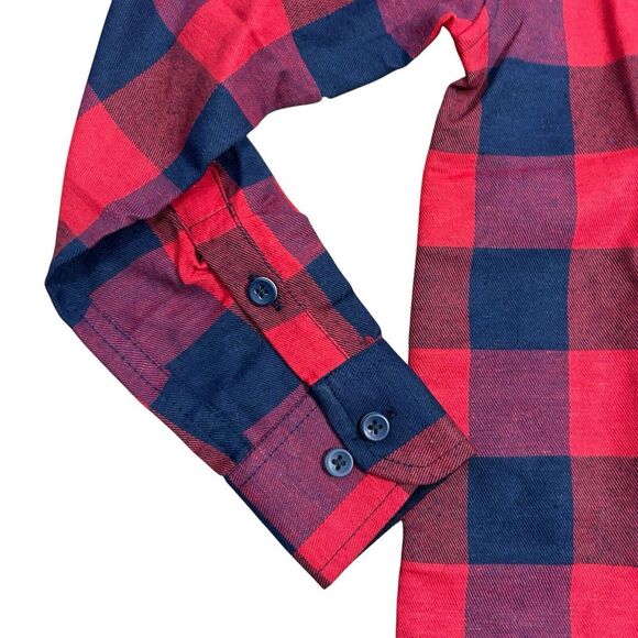 NWT Nomad Buffalo Red/Blue Plaid Soft Flannel LS Shirt Toddler Boy Size 5 - Picture 2 of 8